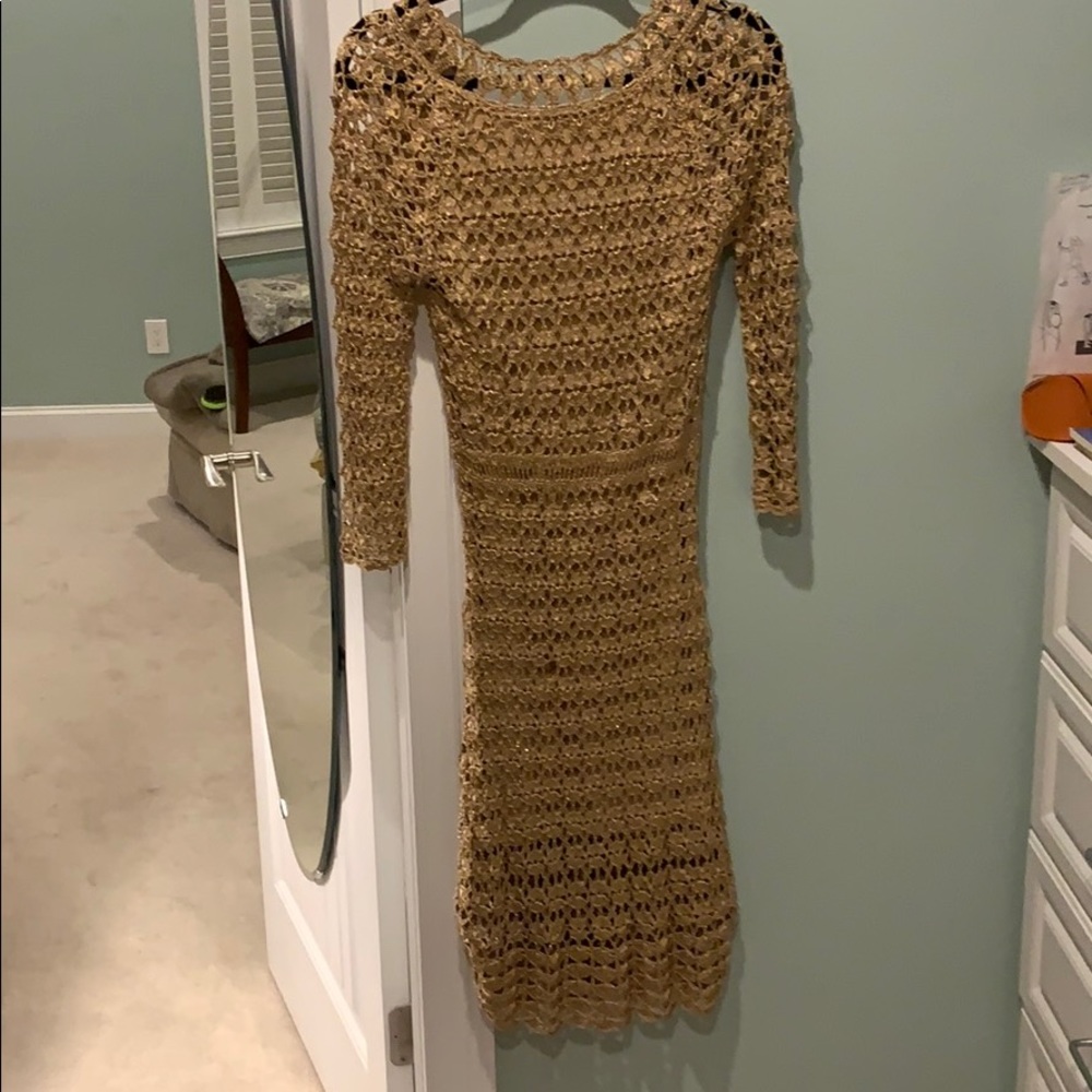 INC gold dress